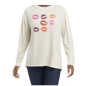 Crown & Ivy Baby Terry Graphic Long sleeve lips T-shirt